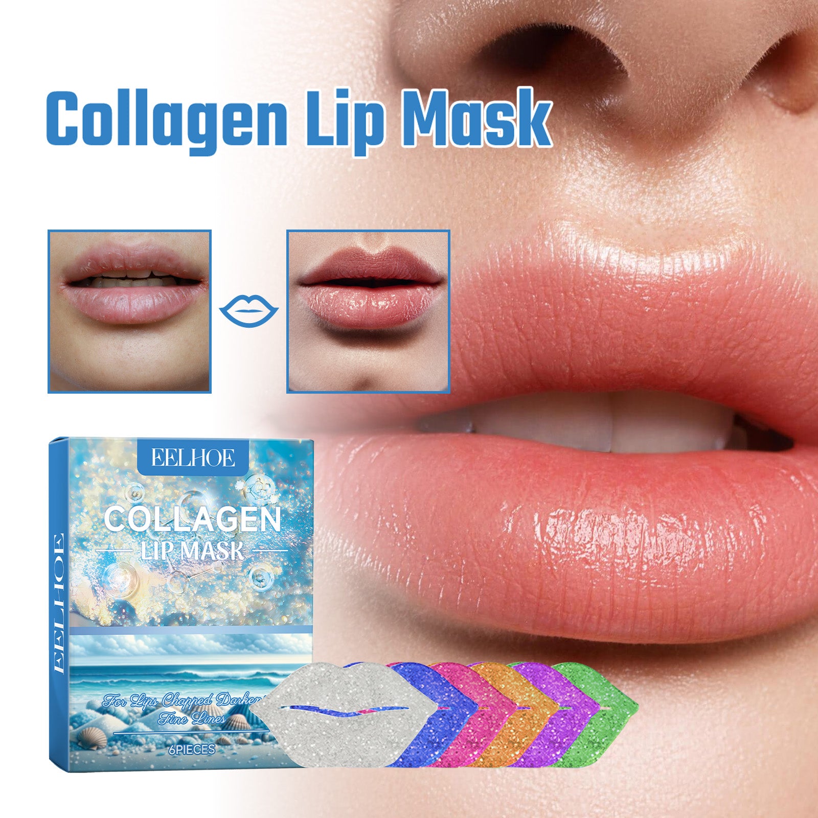 Collagen Lip Mask For Lip Protection Against Dry Cracks Fade Lip Lines And Dead Skin Moisture Lip Mask