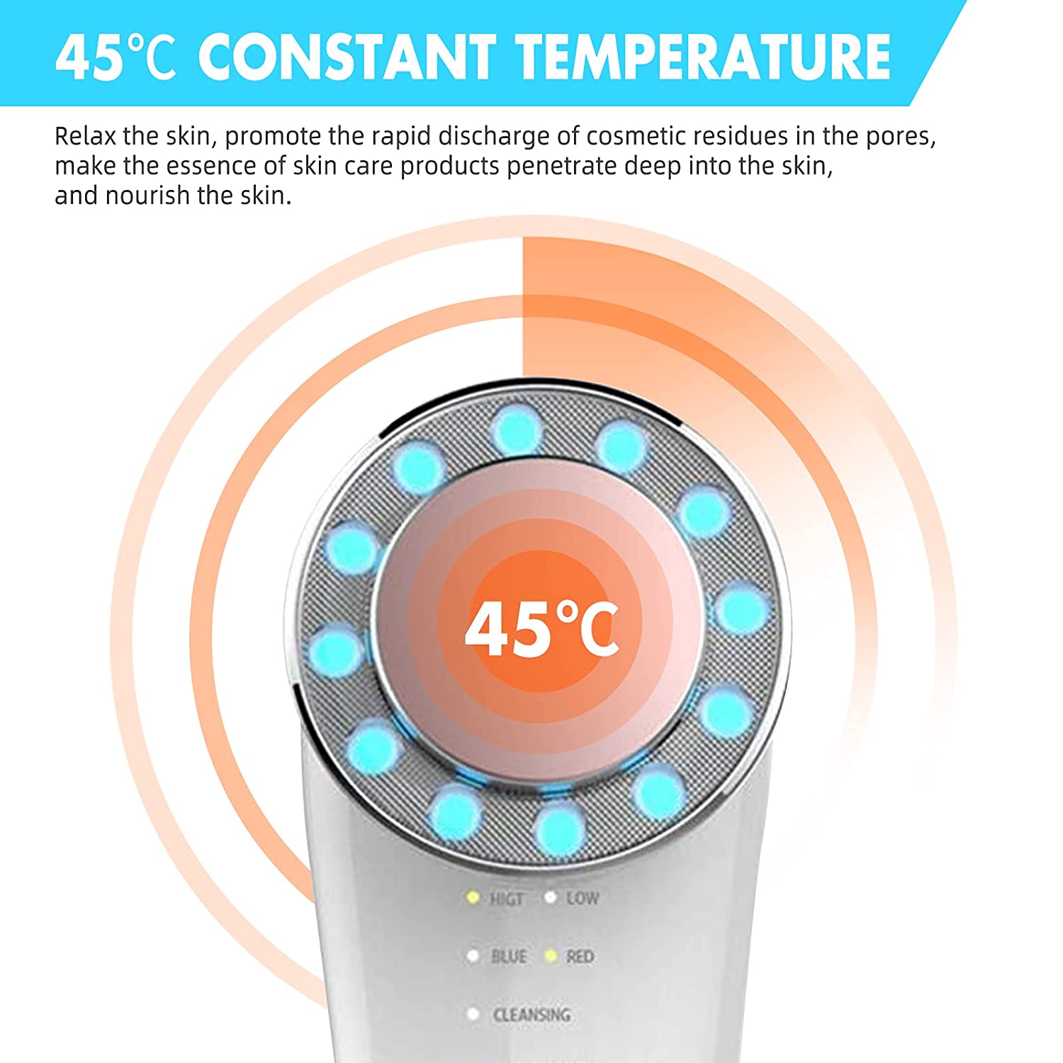 7 in 1 Home Iontophoresis Electric Facial Cleanser Warm Facial Mask Essence Import IP Light Rejuvenation Apparatus Beauty Apparatus