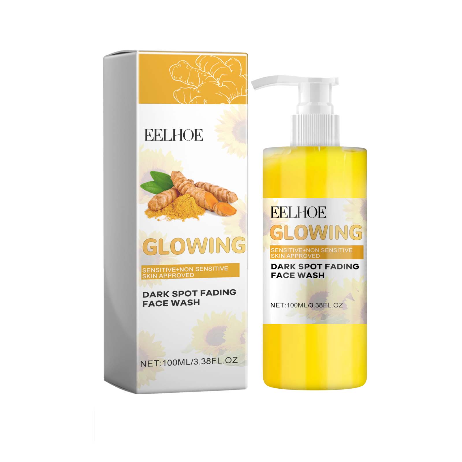 Turmeric Whitening Cleanser Deep Cleansing Face To Remove Makeup Refreshing And Non-Tight Turmeric Cleanser